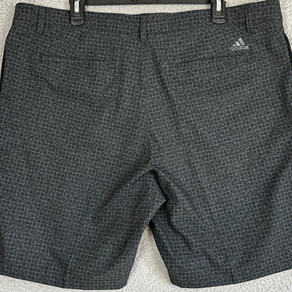 Adidas Shorts Mens 40 Black Geometric Golf Chino Performance Stretch Golfing
